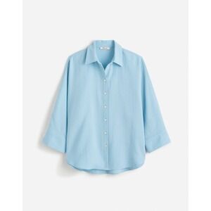 Madewell Cotton Double-Gauze Oversized Shirt Light pool Small